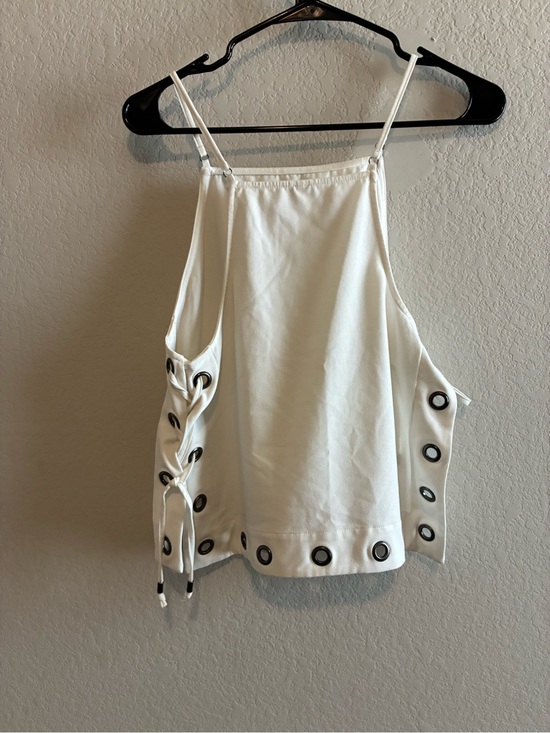 Free People Tops - Free People Women’s city fever White Lace-Up Grommet Tank Top